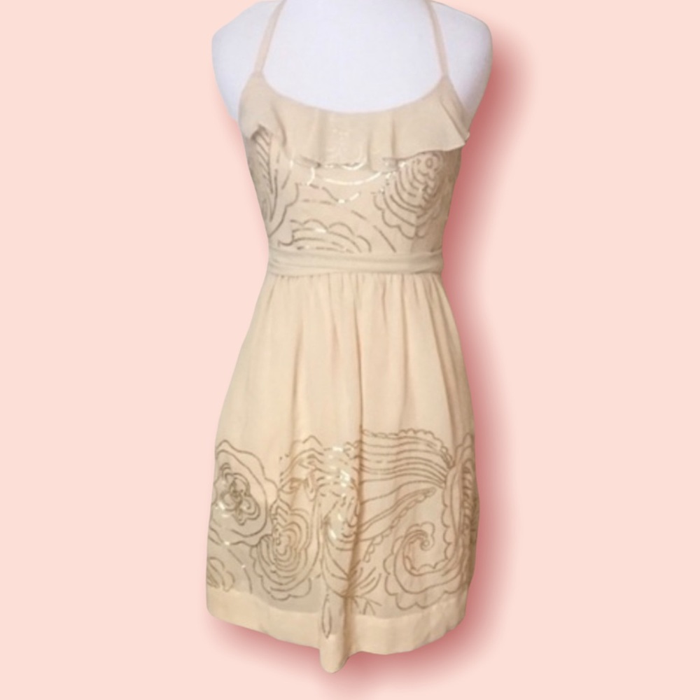 Gold sequined dress